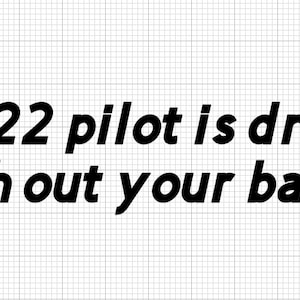 May include: A black and white image of an F-22 fighter jet with the text "F-22 pilot is driving, watch out your ballons".
