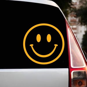 Smiley Face Vinyl Decal Stickers,  Emoji Smiley Face Waterproof Vinyl Decal for Car Laptop Window Bottle Door Mug Mirror Refrigerator