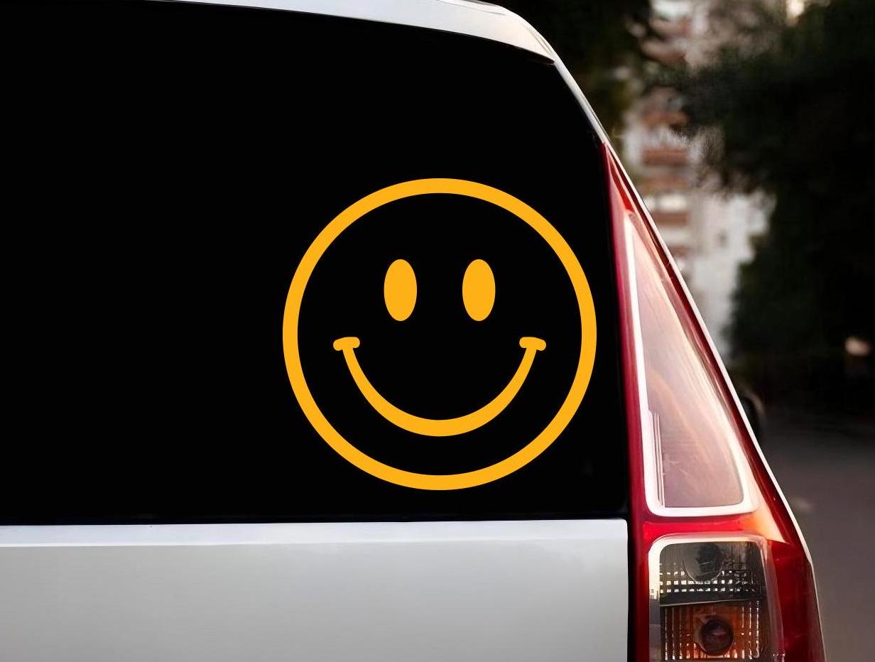 Smiley Face Vinyl Decal Stickers, Emoji Smiley Face Waterproof Vinyl ...