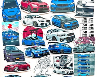 21-delige JDM Rally Legend Wrx VA STI 4WD vinylstickers klassieke Japanse sportwagen