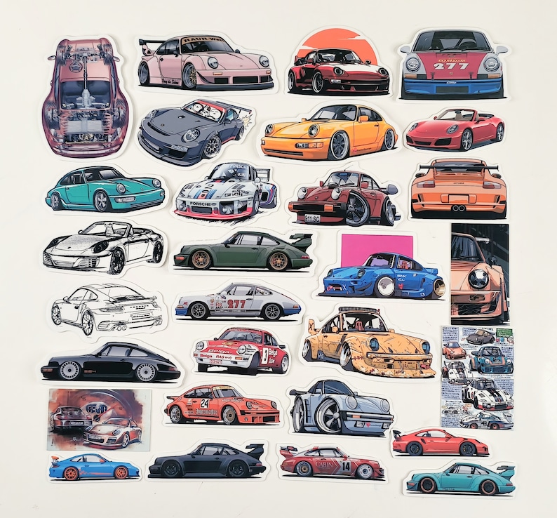 29pc Vinyl Stickers for 911 930 964 993 996 997 Carrera RS GT Vinyl ...