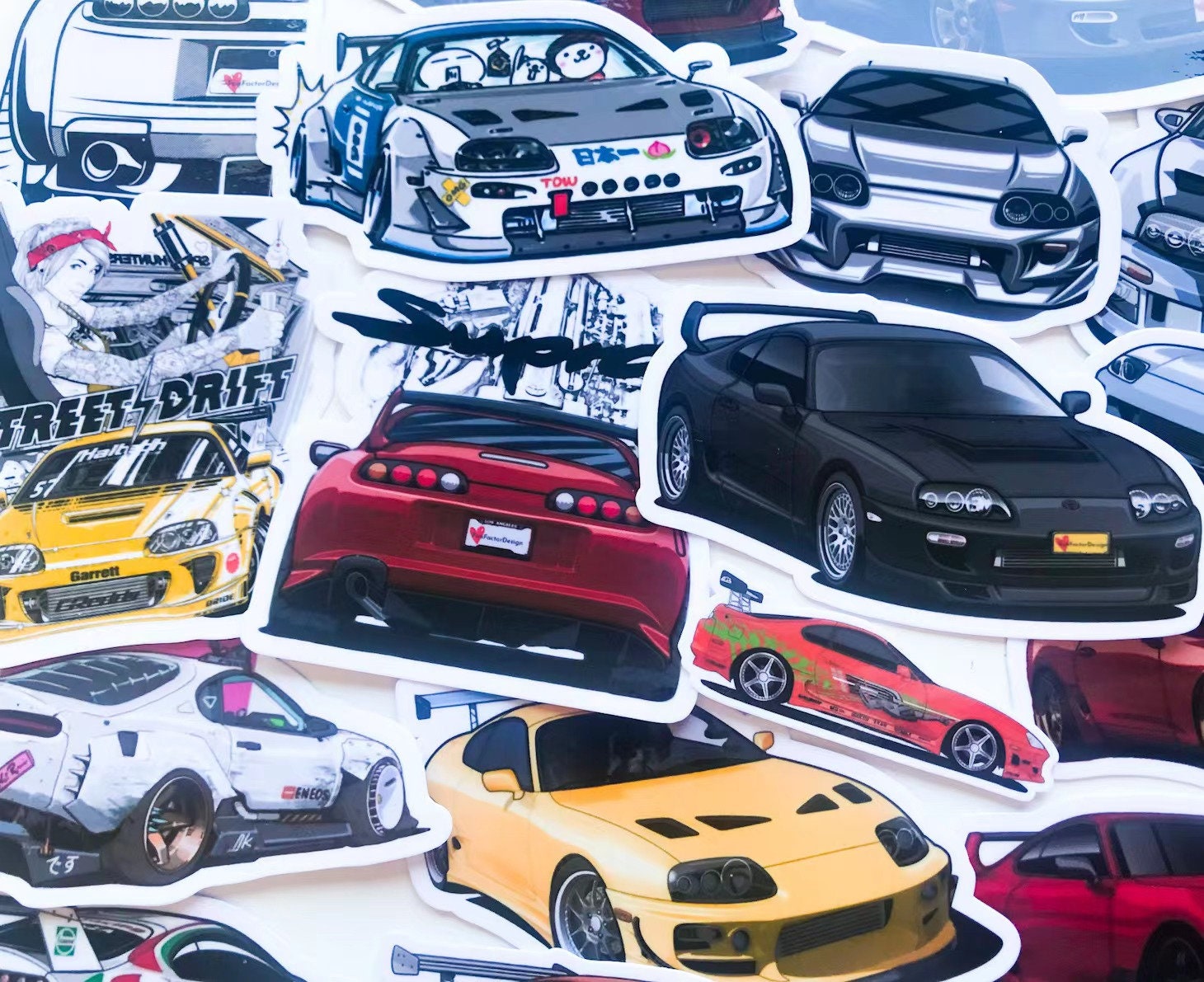 21pc Classic Japanese Supercar MK4 Supra JDM Vinyl Stickers JDM