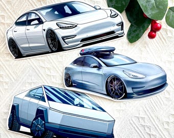 Vinylstickers EV Model 3 Model Y Cybertruck voor laptop reiskoffer: