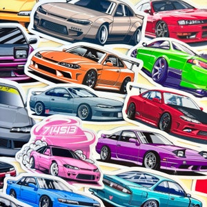 22pc Vinyl stickers S13 S14 S15 Silvia 180sx 200sx 240sx si180 Classic Japanese car Vinyl Stickers and Option of  Keychain JDM Drift Legend