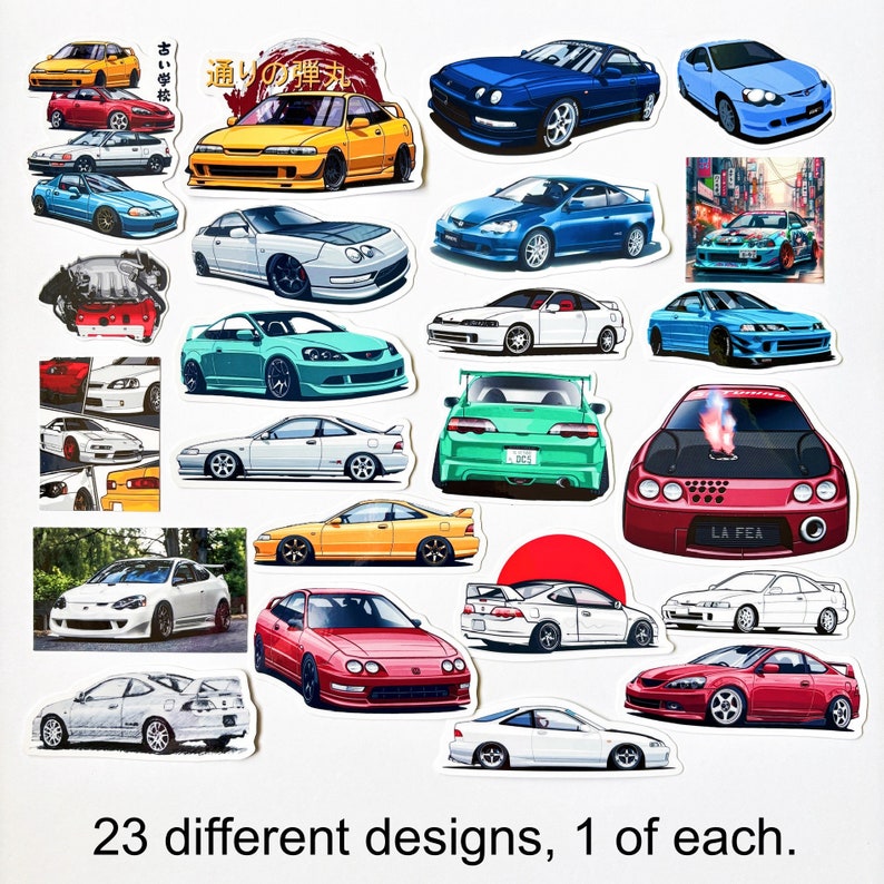Cd R Car Sticker Design 23pc Classic JDM DC2 DC5 Integra Type R RSX Type S Vinyl Stickers JDM ...