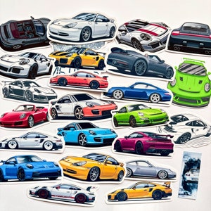 24-delige vinylstickers voor watergekoelde 911 996 997 991 RS GT Carrera Duitse klassieke legende sportwagen