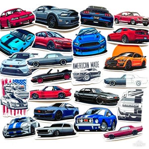 23 Classic American muscle Mustang GT Vinyl Stickers