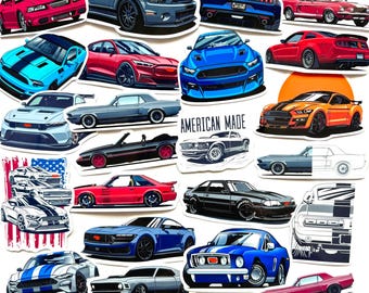 23 Classic American muscle Mustang GT Vinyl Stickers