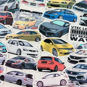25 Stück Klassische Japanische Civic Type R ek9 ep3 fd fn Vinyl Aufkleber JDM Legende Sportwagen