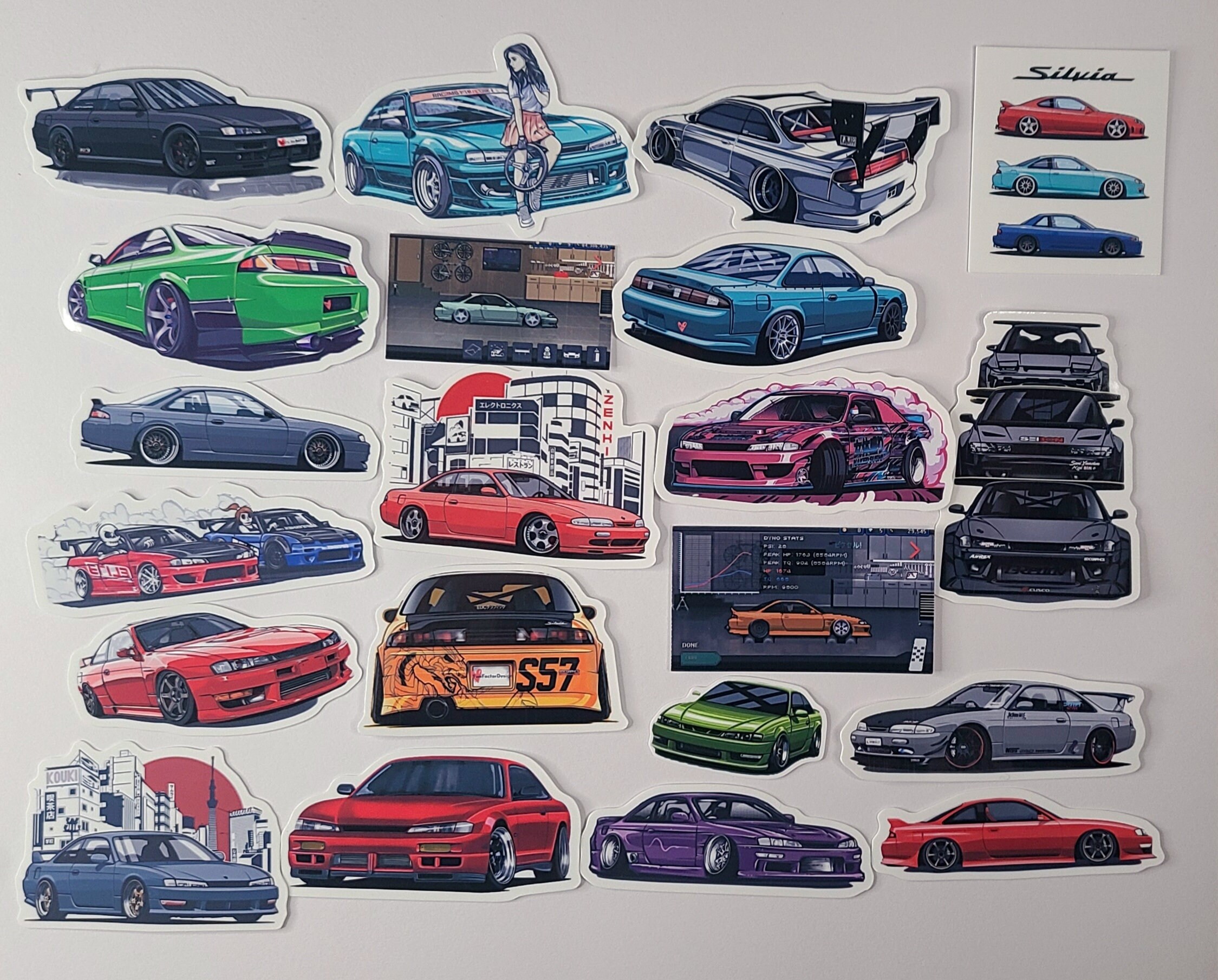 21pc Vinyl Stickers for Silvia S14 200sx 240SX Classic JDM Drift Legend ...
