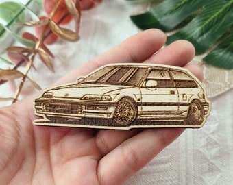JDM-legende Civic EF SIR Vtec houten koelkastmagneet klassieke Japanse sportwagen