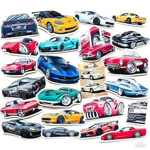 23 Stickers classiques en vinyle pour Corvette C1 C2 C3 C4 C5 C6 C7 C8