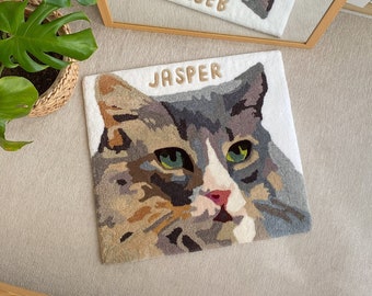 Custom Pet Portrait Tufted Rug, Personalized Animals Rug, Cat Portrait, Handmade Gift, Dog Portrait Rug, Pet Gift, Handmade Rug