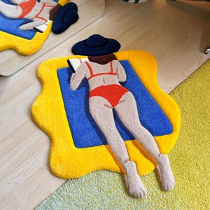 Summer Sun Custom Tufted Rug / Handmade Rug, Hand Tufted Rug, 3D Rug