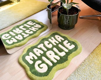 Matcha Girlie Rug, Custom Tufted Rug, Housewarming Gifts, Green Tufted Rug