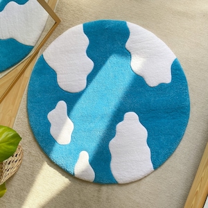 Sky Tufted Rug / 100% Handmade Soft & Fluffy / Custom Tuft Rug