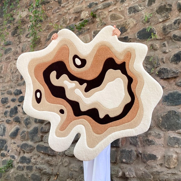 Steppe Grass Tufted Rug, Fluffy Custom Rug, Handmade Tuft Rug, Handmade Gift