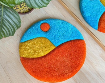 Mystical Nature Tufted Rug / Handmade Plant Pot Rug