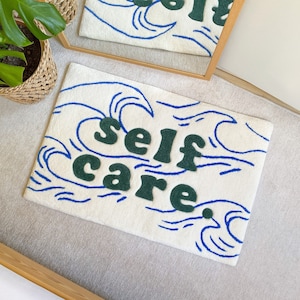 Self Care Tufted Rug / Custom Rug, Tuft Rug, Handmade Rug, Fluffy, Housewarming Gift, Handmade Gift
