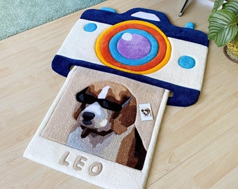 Custom Snapshot Hand Tufted Rug, Personalized Pet Rug, Customized Gift, Fluffy & Soft Rug, Tufting