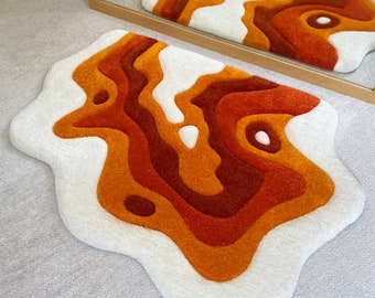 Volcanic Tufted Rug / Custom Rug, Handmade Rug, Soft & Fluffy, Housewarming Gifts, Tuft Rug