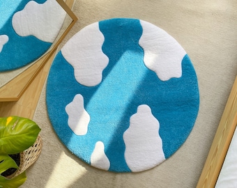 Sky Tufted Rug / 100% Handmade Soft & Fluffy / Custom Tuft Rug