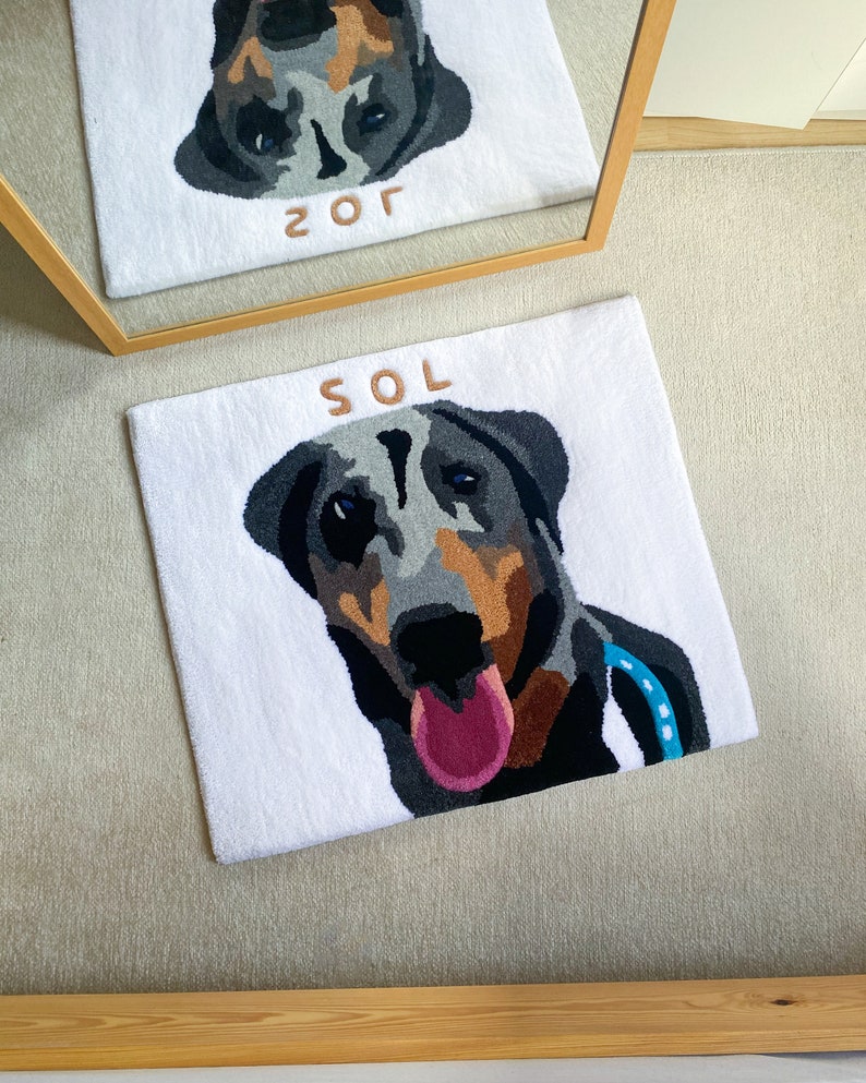 Custom Pet Portrait Tufted Rug, Personalized Animals Rug, Cat Portrait, Handmade Gift, Dog Portrait Rug, Pet Gift, Handmade Rug image 5