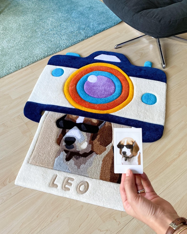 Customizes Rugs Custom Snapshot Hand Tufted Rug, Personalized Pet Rug, Customized Gift ...