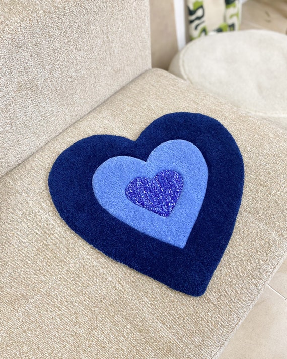 Tufted Heart Rug / Custom Tuft Rug, Fluffy & Soft
