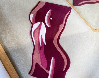 Thermal Pink Body Tufted Rug / Custom Rug, Handmade Rug, Housewarming Gifts, Handmade Gift, Funny Tuft Rug
