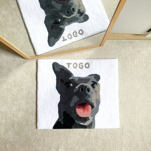 Custom Pet Portrait Tufted Rug, Personalized Animals Rug, Cat Portrait, Handmade Gift, Dog Portrait Rug, Pet Gift, Handmade Rug image 3