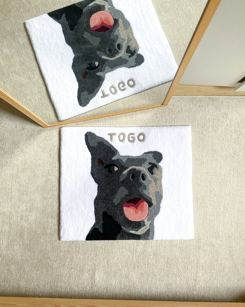 Custom Pet Portrait Tufted Rug, Personalized Animals Rug, Cat Portrait, Handmade Gift, Dog Portrait Rug, Pet Gift, Handmade Rug image 3