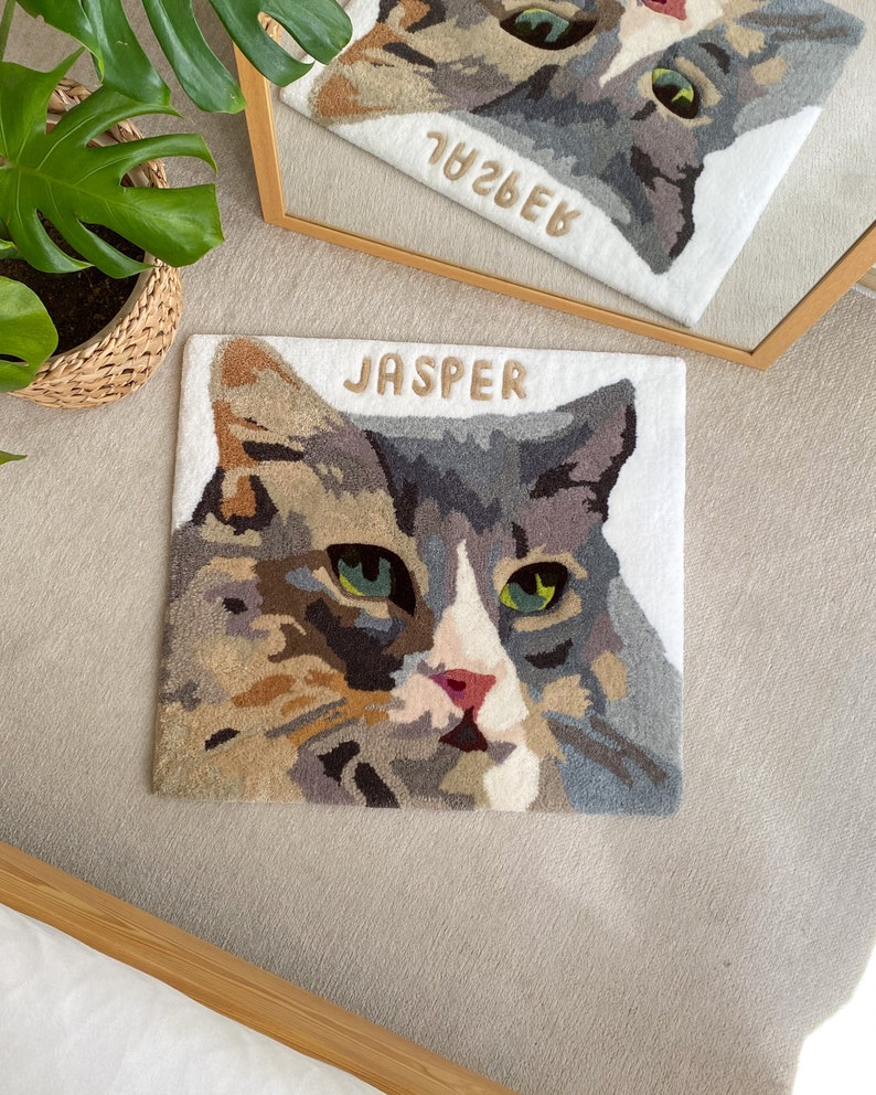 Custom Pet Portrait Tufted Rug, Personalized Animals Rug, Cat Portrait, Handmade Gift, Dog Portrait Rug, Pet Gift, Handmade Rug image 10