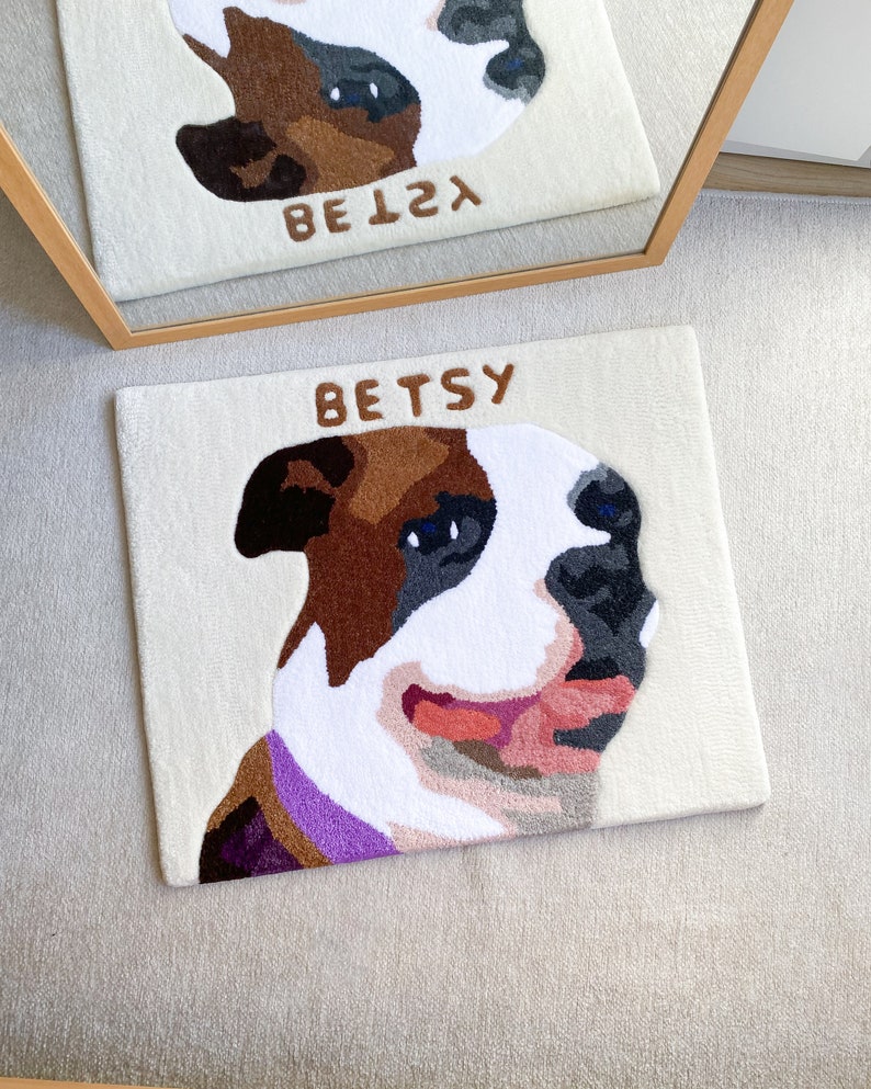 Custom Pet Portrait Tufted Rug, Personalized Animals Rug, Cat Portrait, Handmade Gift, Dog Portrait Rug, Pet Gift, Handmade Rug image 6