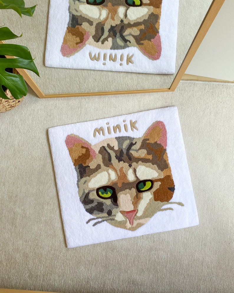 Custom Pet Portrait Tufted Rug, Personalized Animals Rug, Cat Portrait, Handmade Gift, Dog Portrait Rug, Pet Gift, Handmade Rug image 4