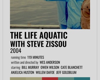 The Life Aquatic with Steve Zissou | Wes Anderson | Polaroid Movie Poster | Minimalist Movie Poster | Retro Movie Poster | Wall Art Print