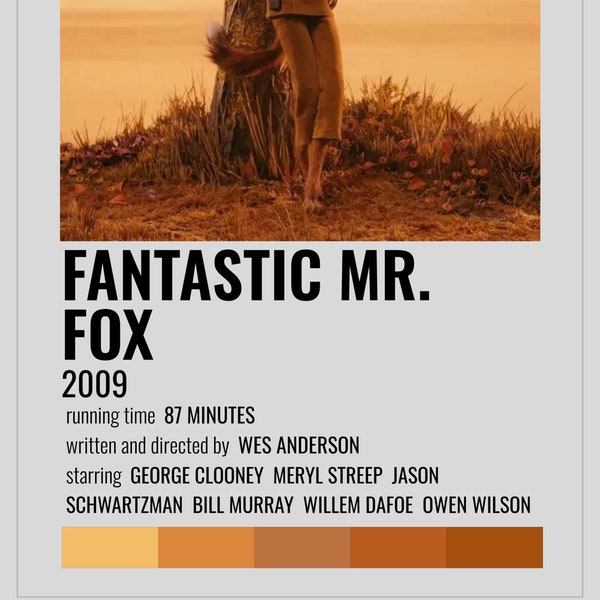 Fantastic Mr. Fox | Wes Anderson | Polaroid Movie Poster | Minimalist Movie Poster | Retro Movie Poster | Wall Art Print