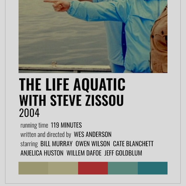 The Life Aquatic with Steve Zissou | Wes Anderson | Polaroid Movie Poster | Minimalist Movie Poster | Retro Movie Poster | Wall Art Print