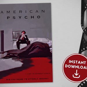 American Psycho | Mary Barron | Christian Bale | Custom Movie Poster | Retro Movie Poster | Wall Art Print