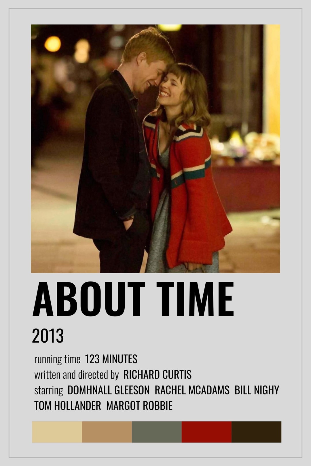 About Time Richard Curtis Polaroid Movie Poster Minimalist Movie Poster 