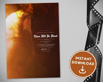 There Will Be Blood | Paul Thomas Anderson | Dance Day-Lewis | Paul Dano | Custom Movie Poster | Retro Movie Poster | Wall Art Print