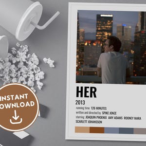 Her | Joaquin Phoenix | Spike Jonze | Polaroid Movie Poster | Minimalist Movie Poster | Retro Movie Poster | Wall Art Print