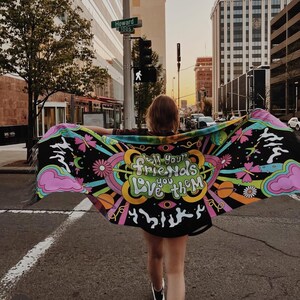 Tell Your Friends You Love Them Pashmina | Festival Scarf | Rave Pashmina image 3