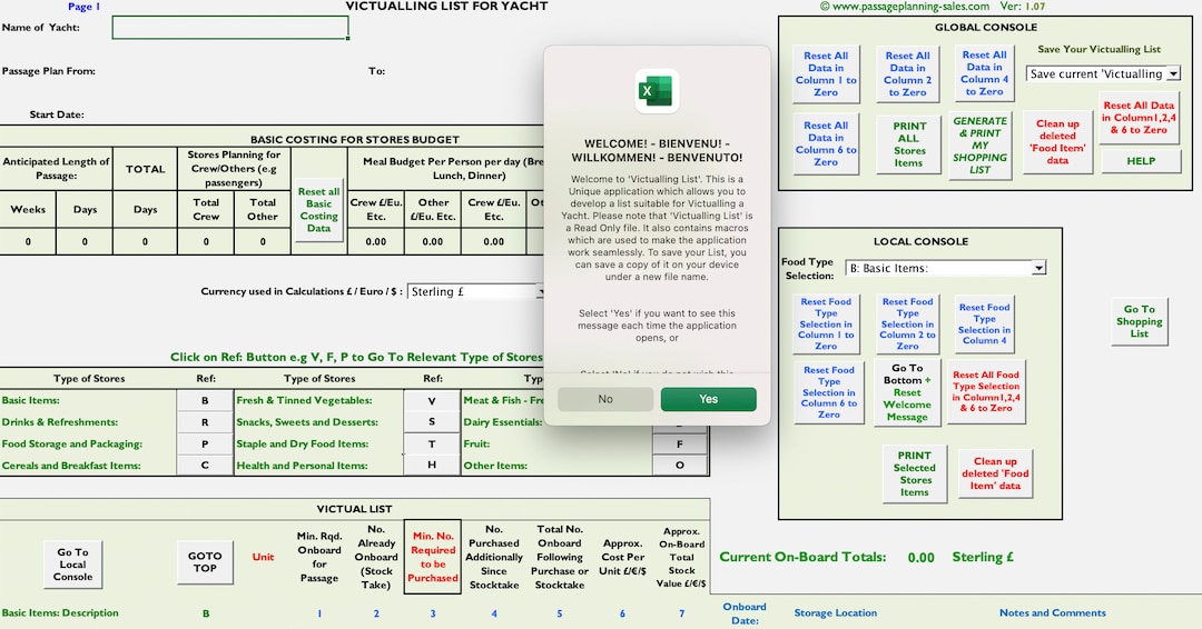 Printable Provisioning List For Sailing