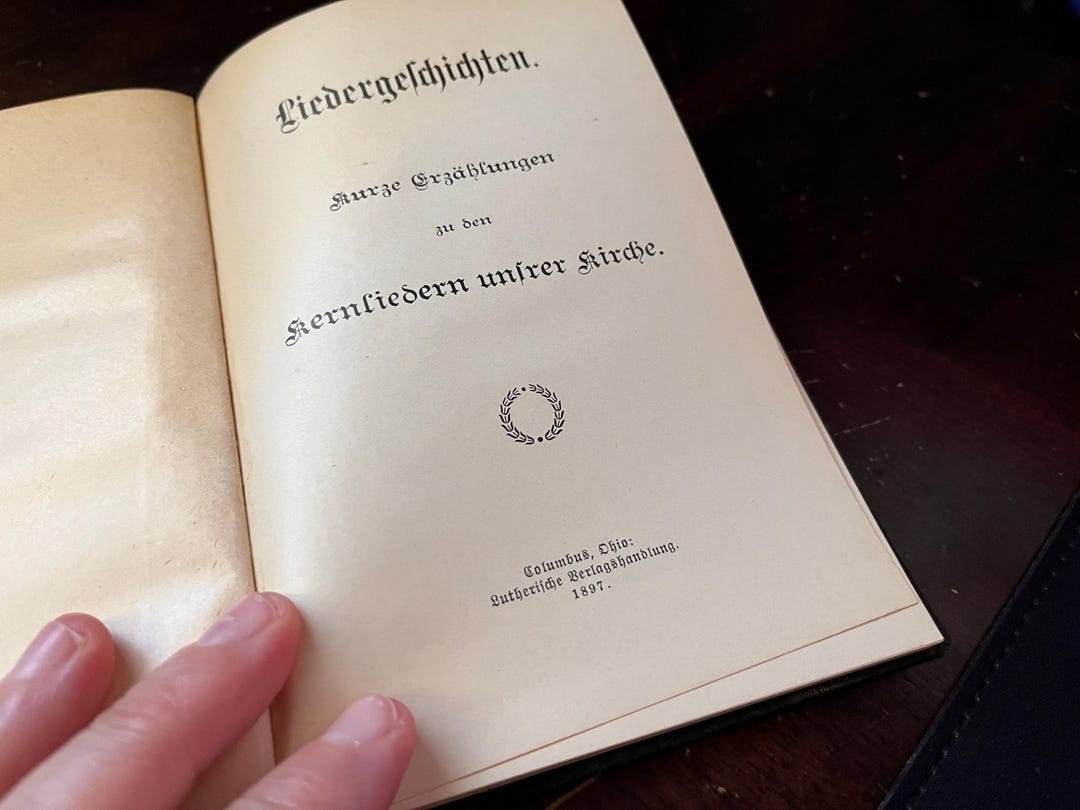 Antique German Hymn Stories Book: Lutherische Verlagshandlung, 1897 - Etsy