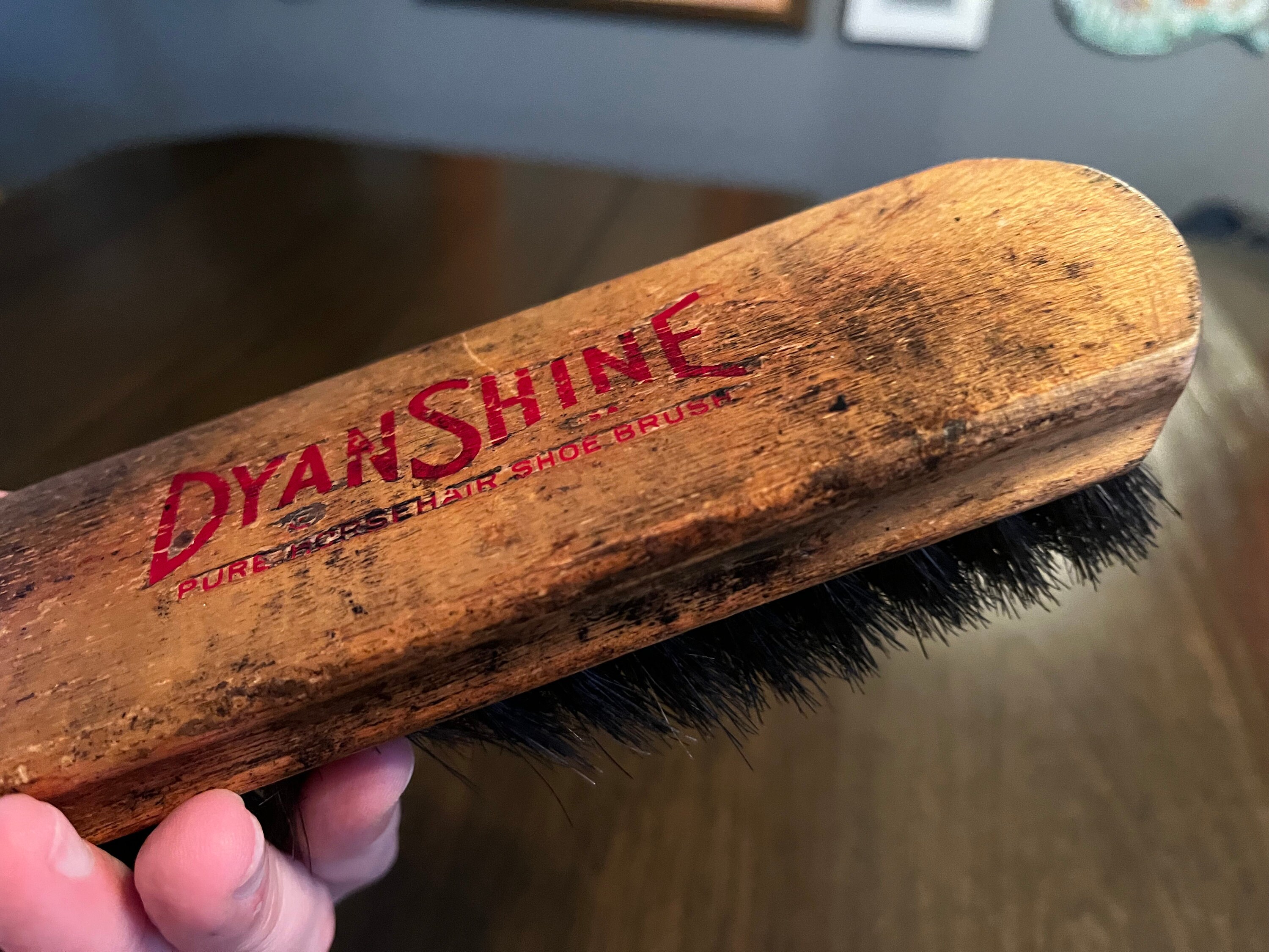Vintage Pure Horsehair Shoe Brush