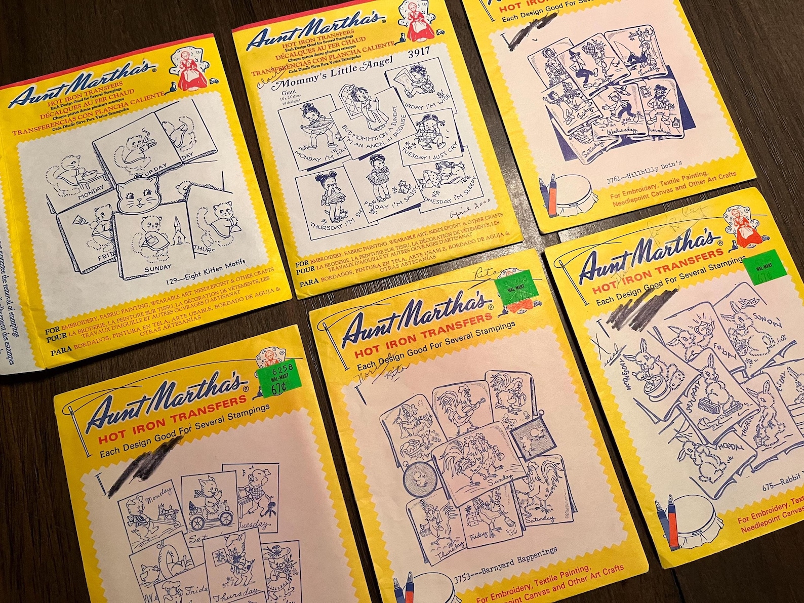 Vintage Aunt Martha's Embroidery Transfers – 6 Pattern Lot - Etsy