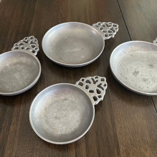 Vintage Pewter Porringer Dish Tasting Cup Bowl Makers Mark - Set of 4 - RWP