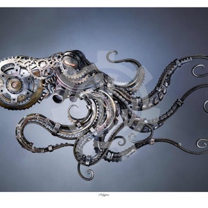 limited edition signed art print, Polypus