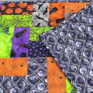Handmade quilted Halloween table runner